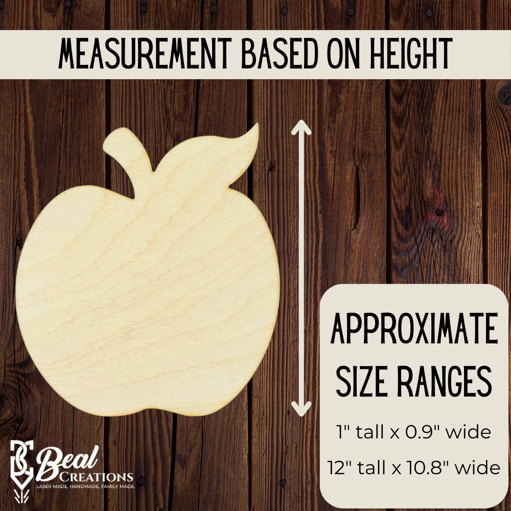 Wooden Apple Cutout Blank for DIY Craft Projects Small Business 2