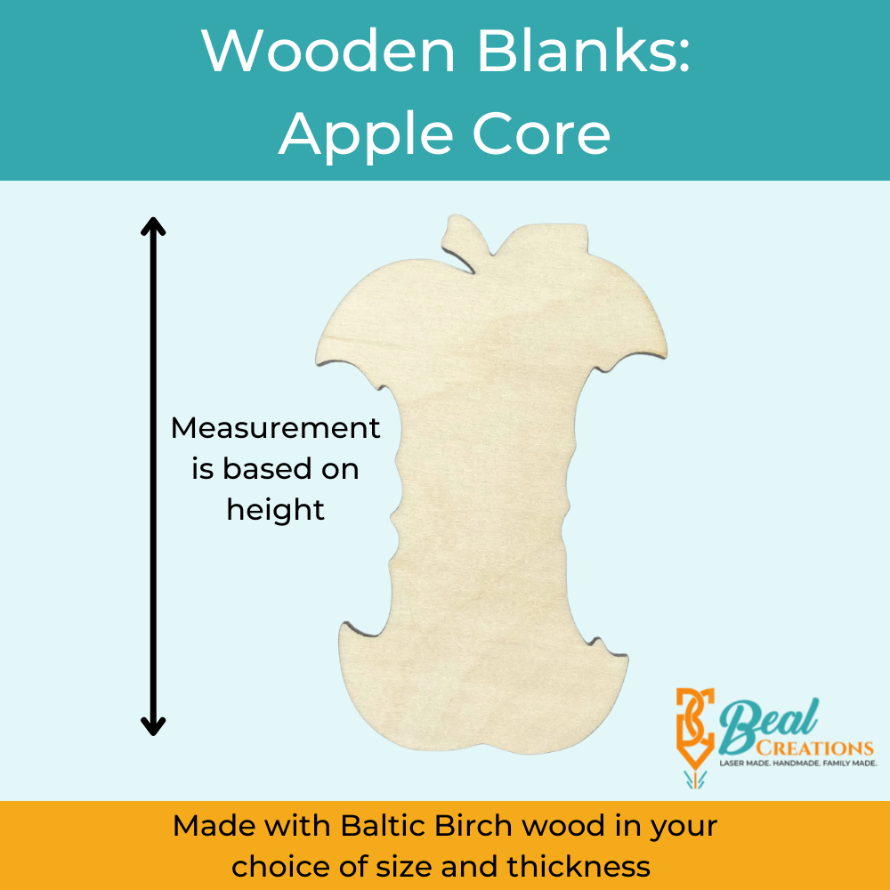 Wooden Blank Wooden Cutout Apple Core 2