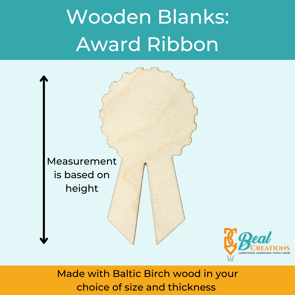 Wooden Blank Wooden Cutout Award Ribbon 2