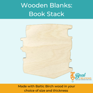 Wooden Blank Wooden Cutout Book Stack 1