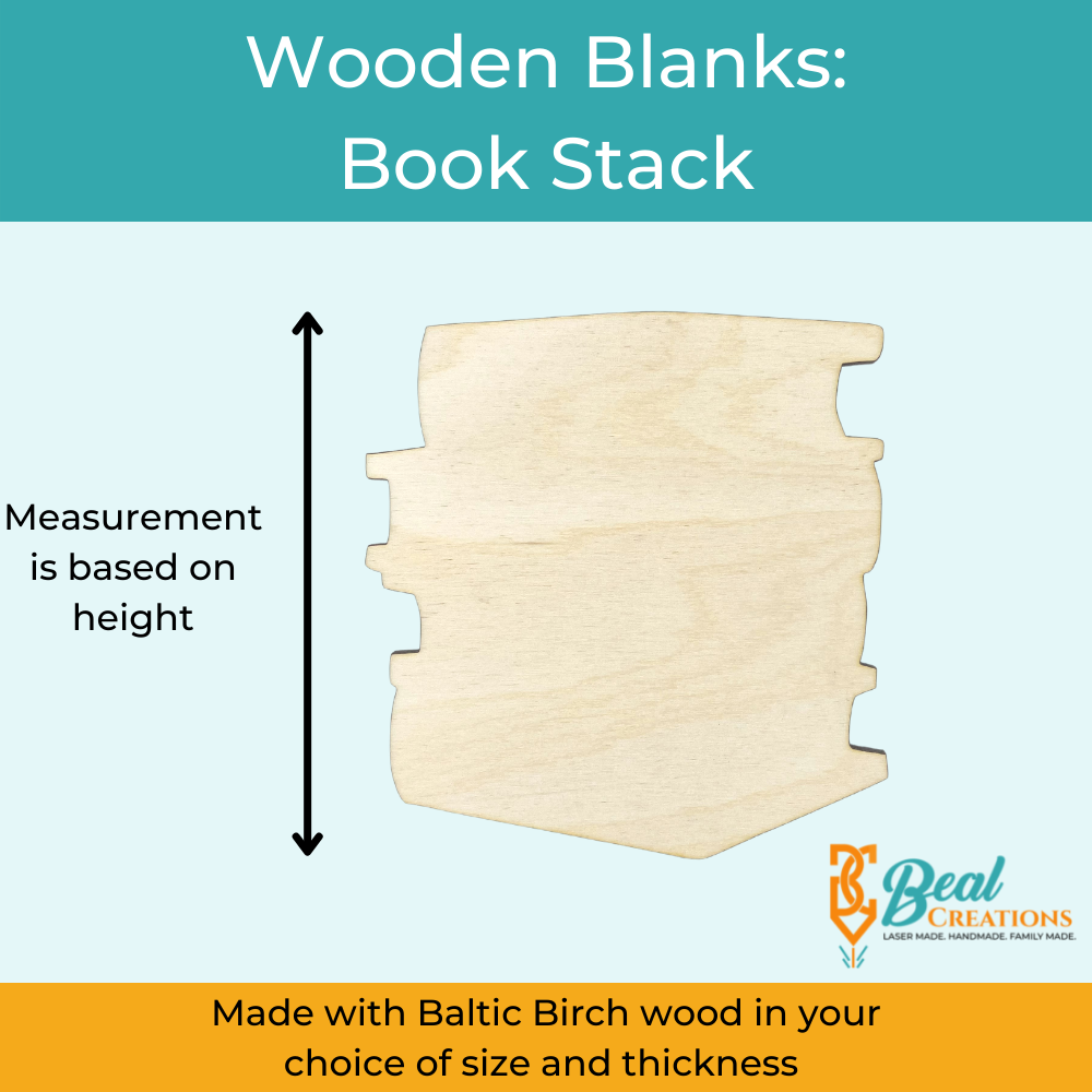 Wooden Blank Wooden Cutout Book Stack 2
