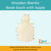 Wooden Blank Wooden Cutout Book Stack with Apple 1