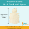 Wooden Blank Wooden Cutout Book Stack with Apple 2