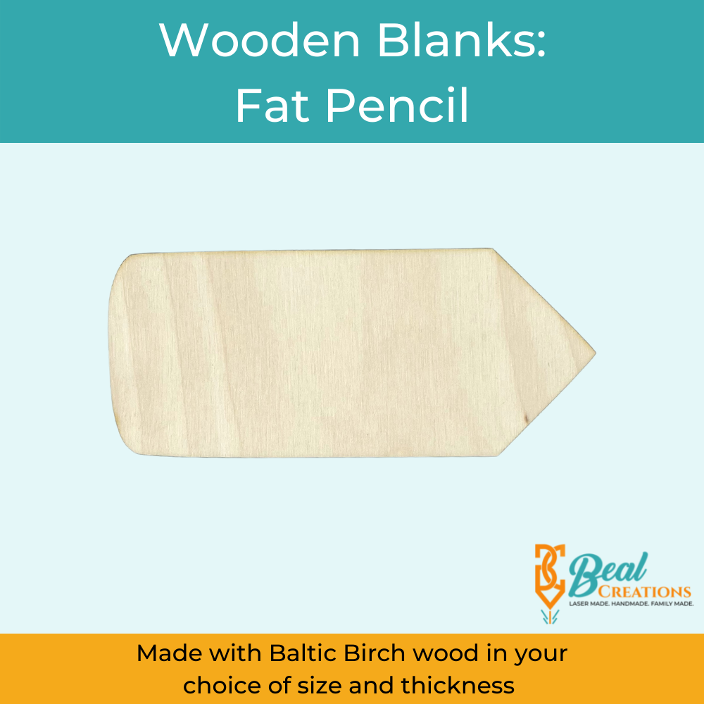 Wooden Blank Wooden Cutout Fat Pencil 1