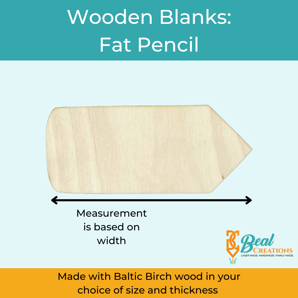 Wooden Blank Wooden Cutout Fat Pencil 2