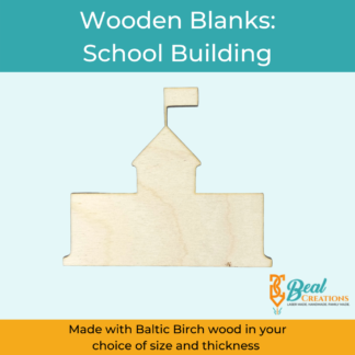 Wooden Blank Wooden Cutout School Building 1