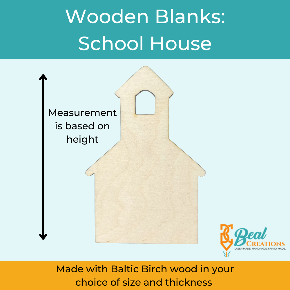 Wooden Blank Wooden Cutout School House 2