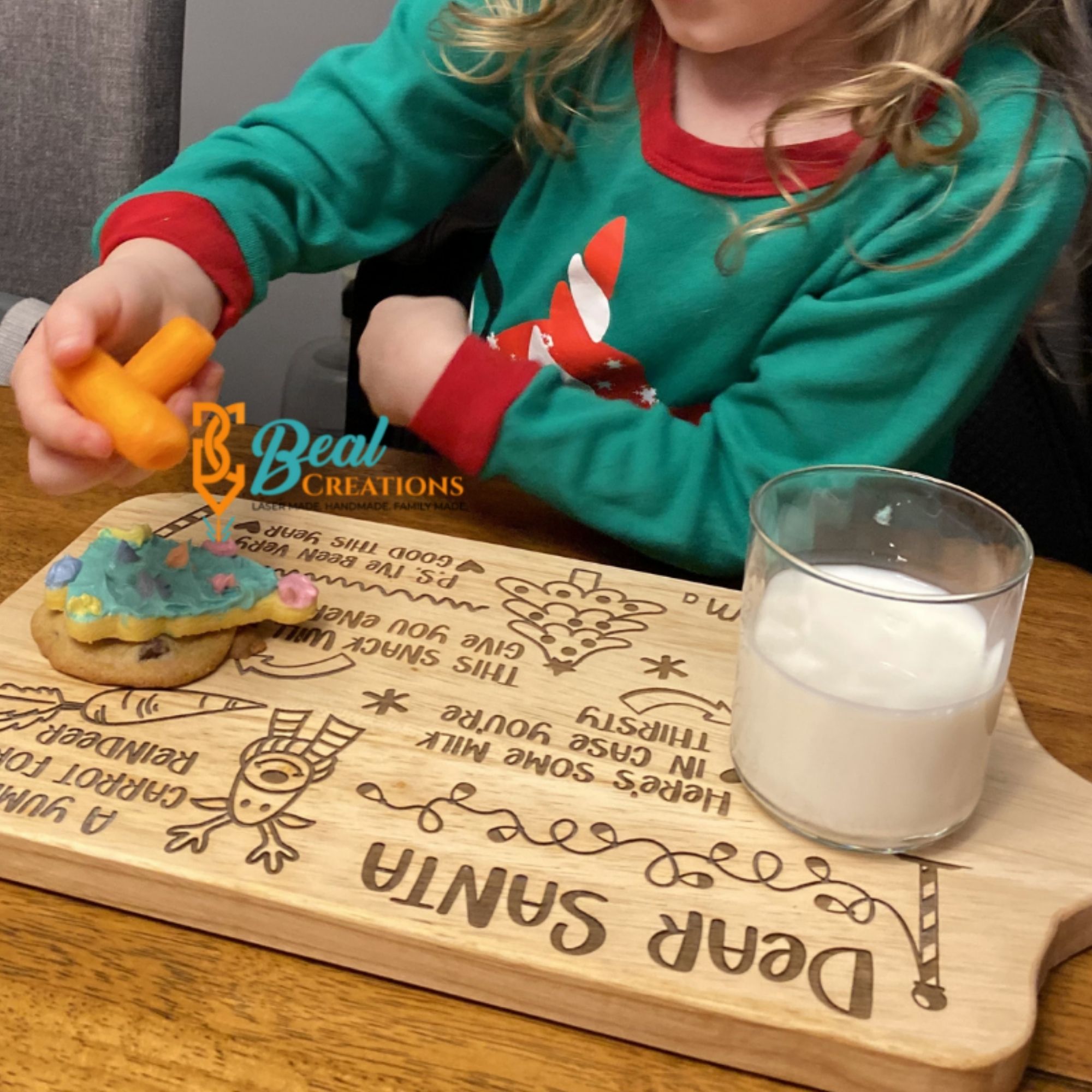 Personalized Cookies for Santa Tray Kids Chrismtas Eve Tradition Carrots for Reindeer Rudolph 1