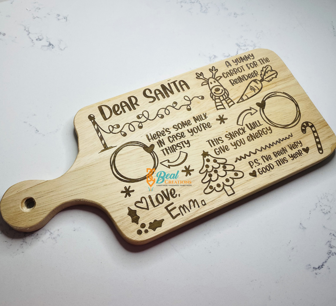Personalized Cookies for Santa Tray Wooden Board Kids Christmas Eve Tradition Gift 10