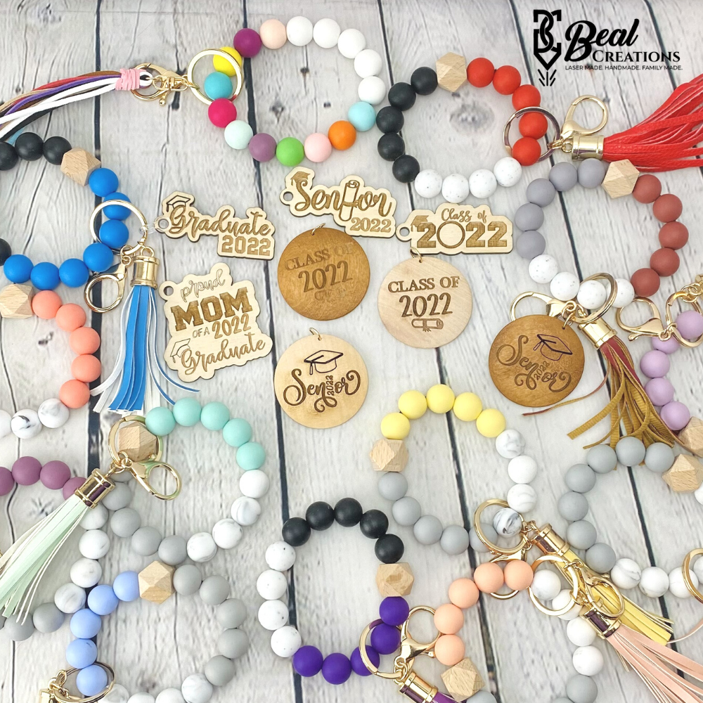 Graduation Silicone Wristlet Keychains
