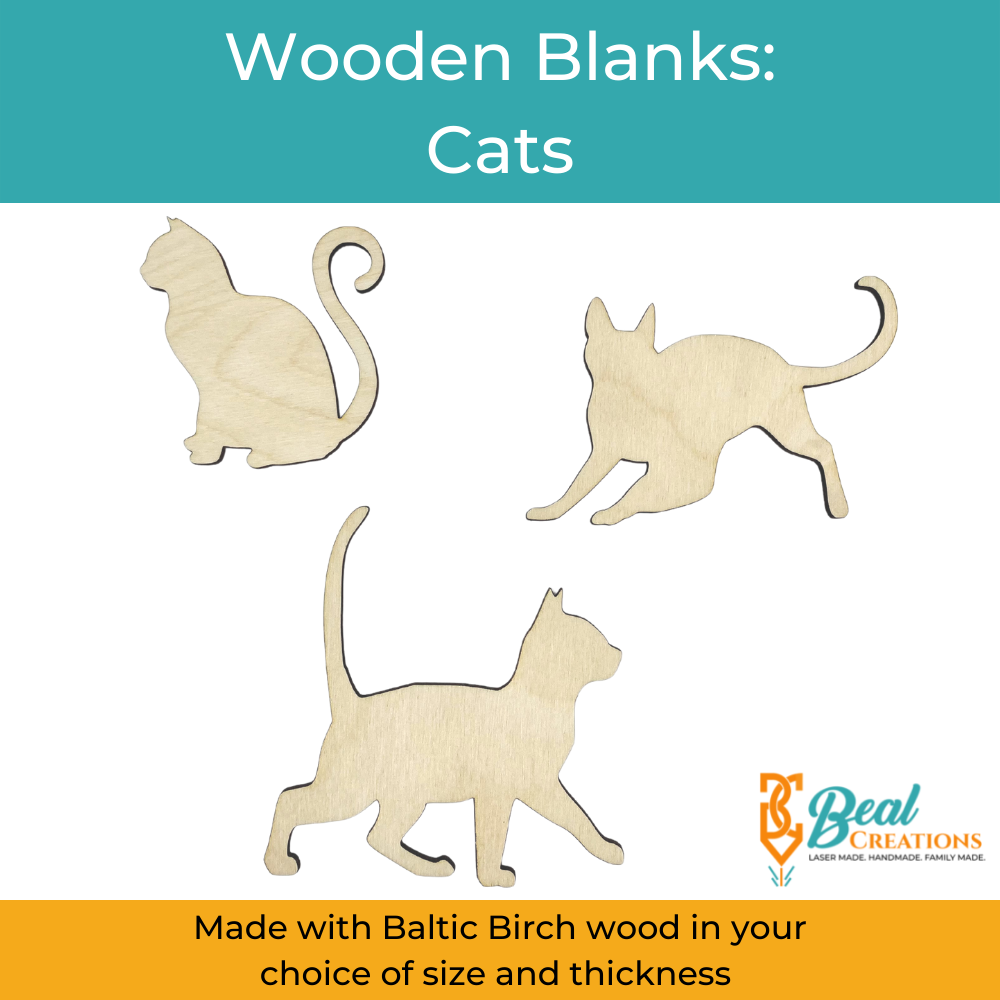 Wooden Blank Cats