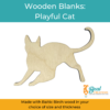 Wooden Blank Playful Cat