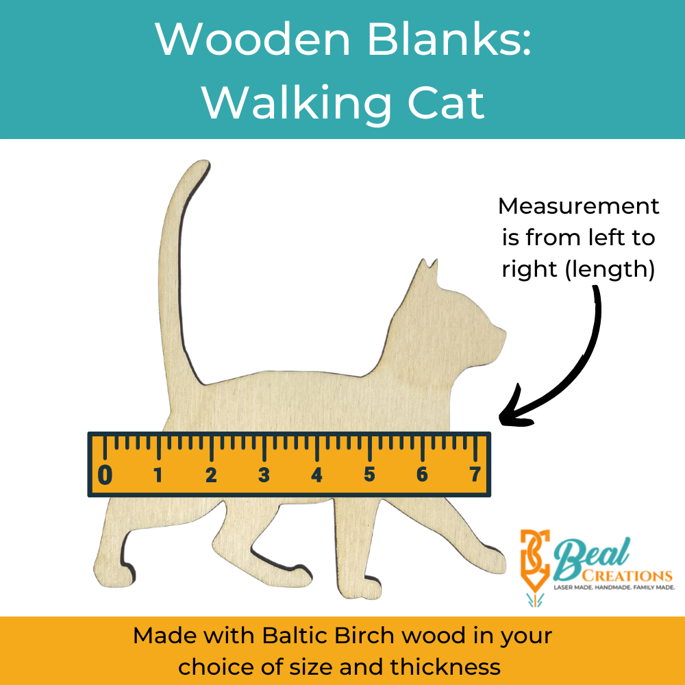 Wooden Blank Walking Cat Size