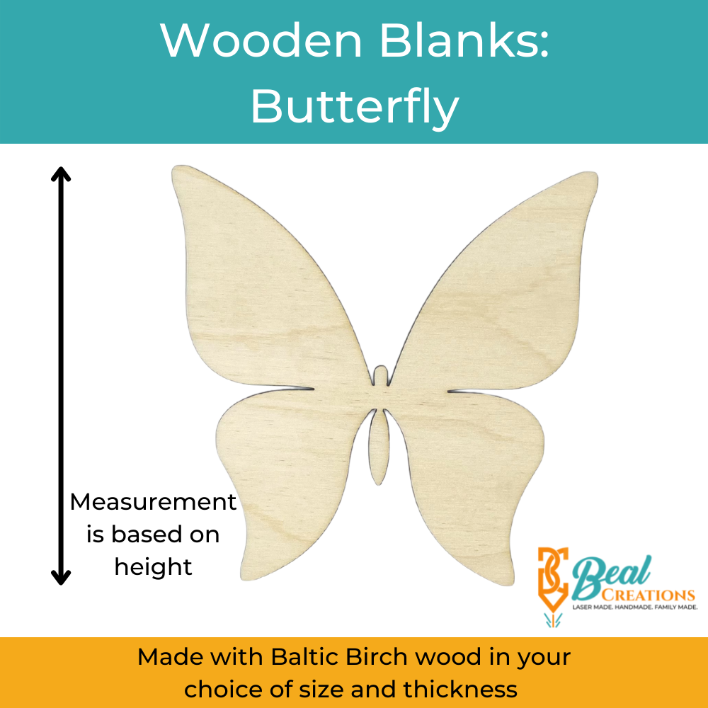 Wooden Blanks Butterfly Size
