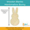 Wooden Blanks Marshmallow Bunny Size