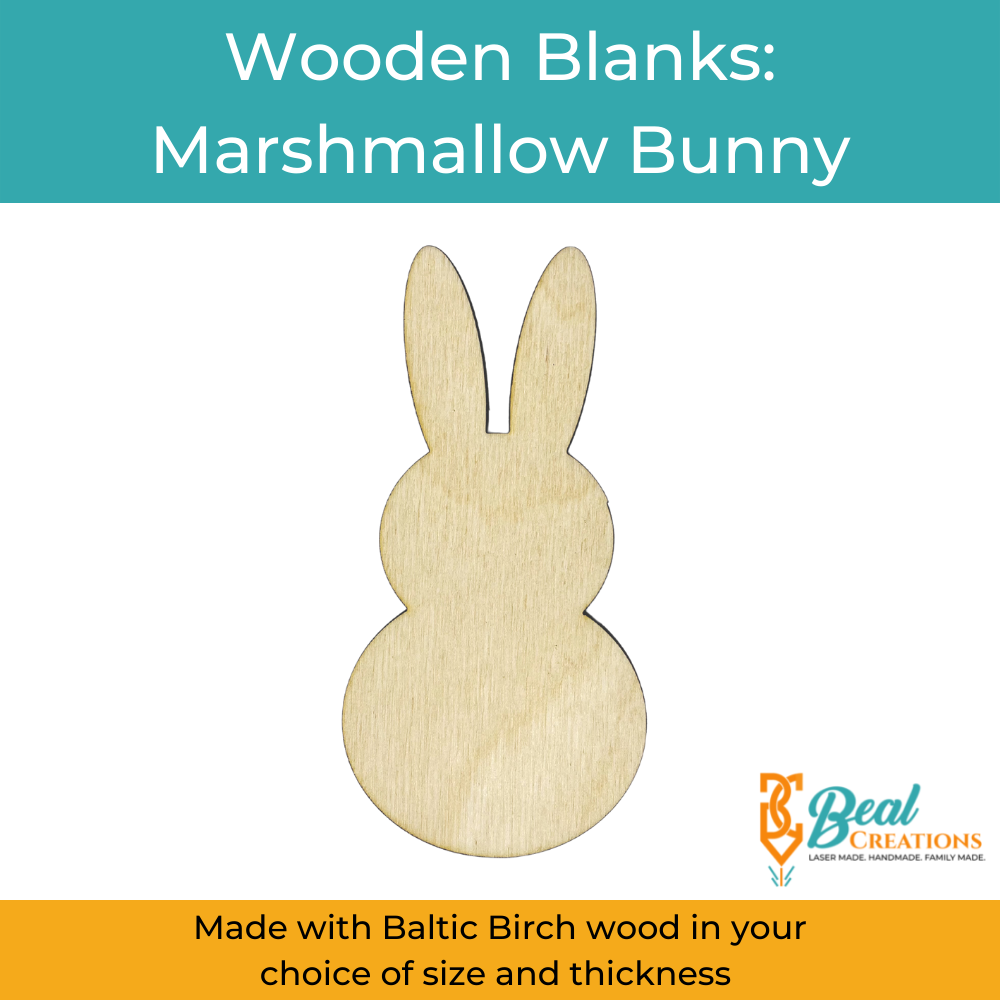 Wooden Blanks Marshmallow Bunny