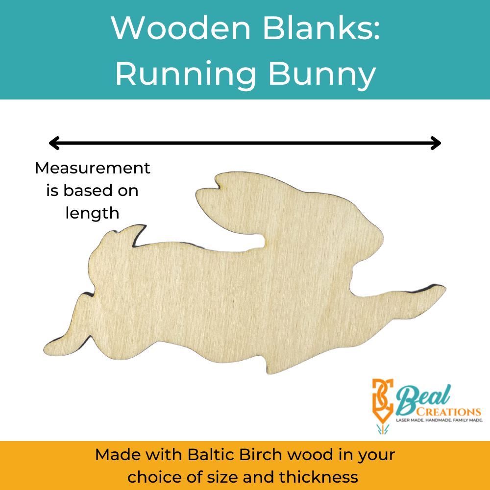 Wooden Blanks Running Bunny Size