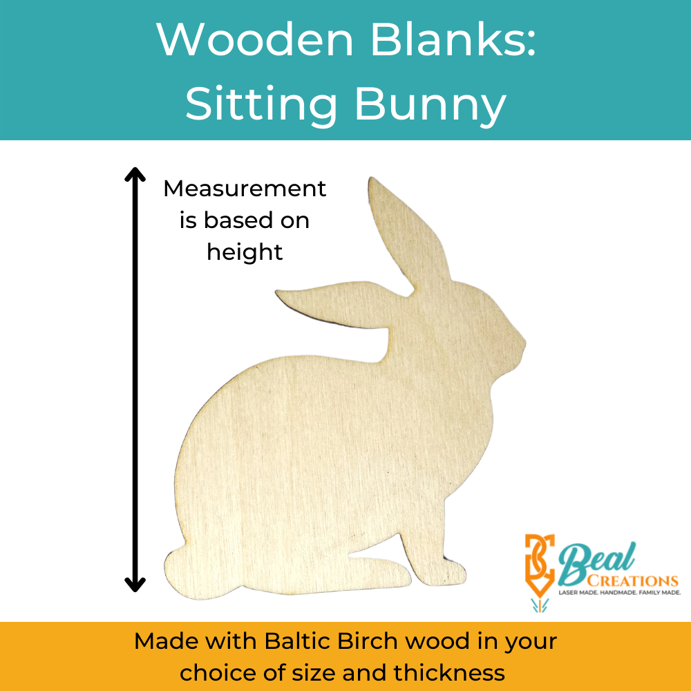 Wooden Blanks Sitting Bunny Size