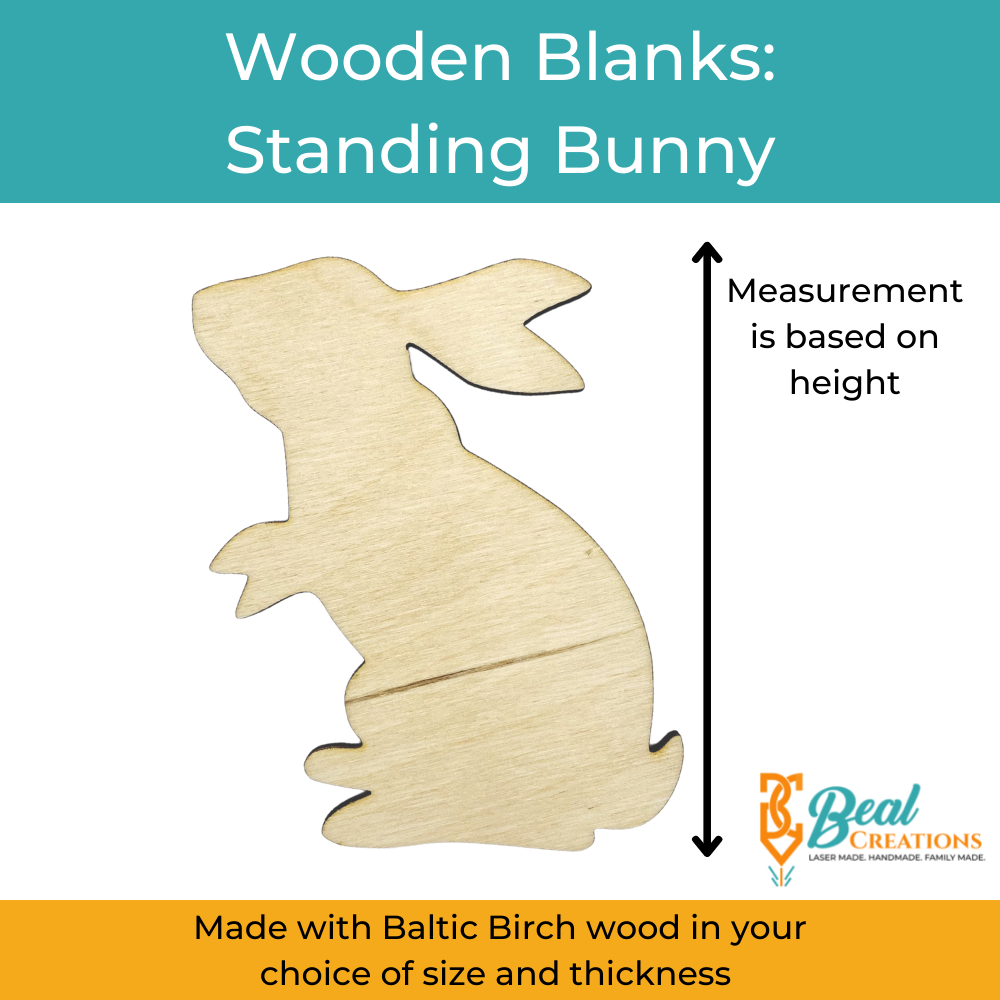 Wooden Blanks Standing Bunny Size