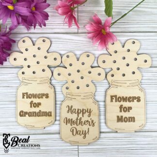 Mothers Day Gift Wooden Flower Holder Personalized Gift Mom Mommy Grandma Nana Gigi Mimi Meemaw Gammy 2