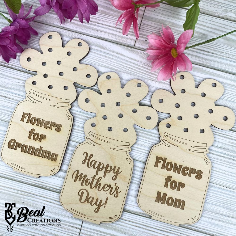Mothers Day Gift Wooden Flower Holder Personalized Gift Mom Mommy Grandma Nana Gigi Mimi Meemaw Gammy 3