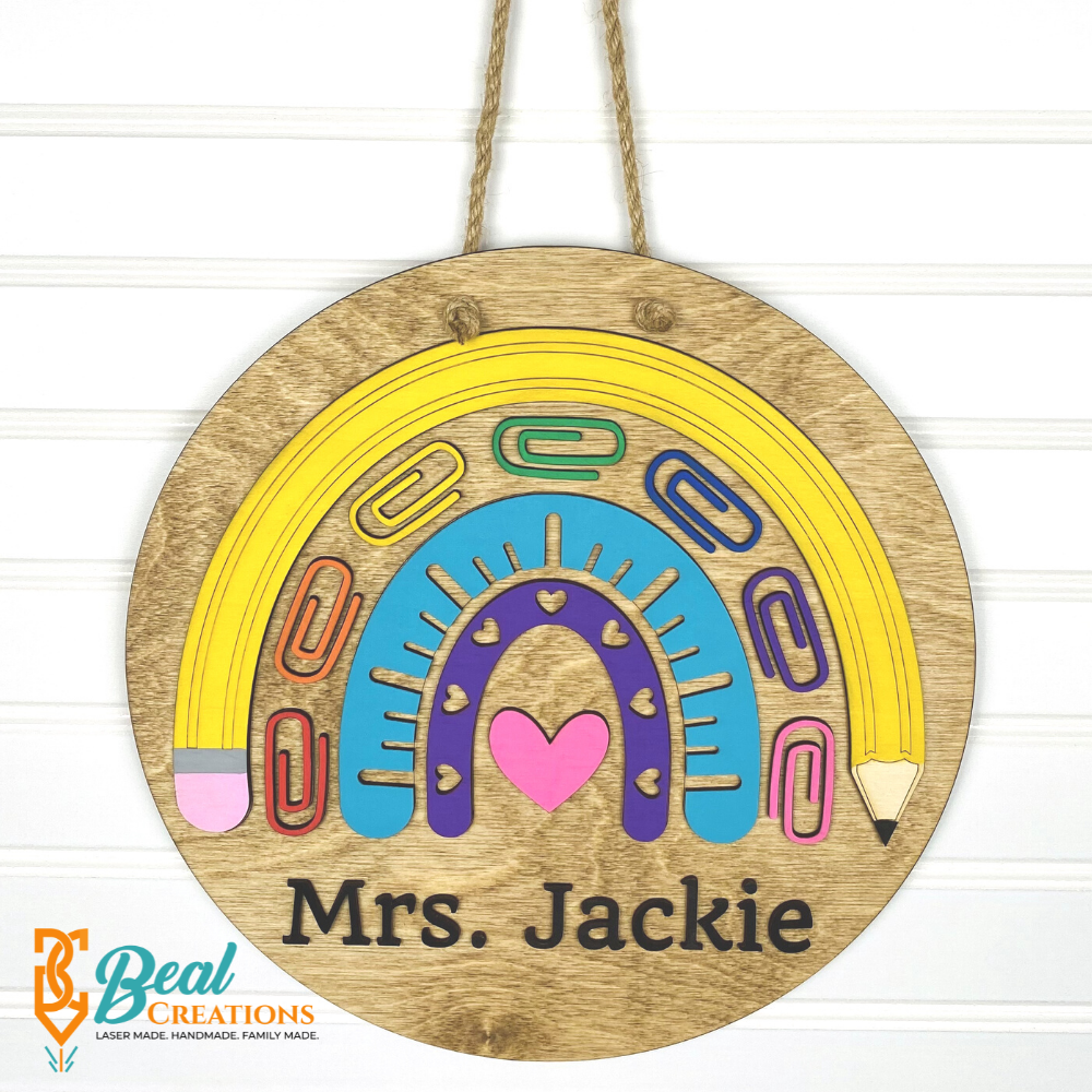 Teacher Rainbow Sign