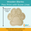 Wood Blank Dog Paw Cat Paw Print Size