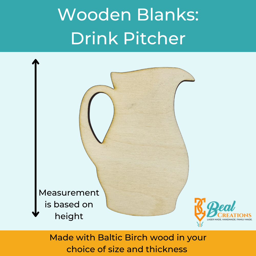 Wooden Cutouts Wooden Blanks Drink Pitcher 2
