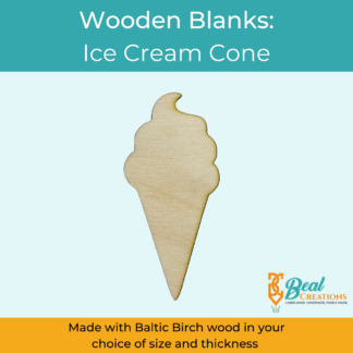 Wooden Cutouts Wooden Blanks Ice Cream Cone 1