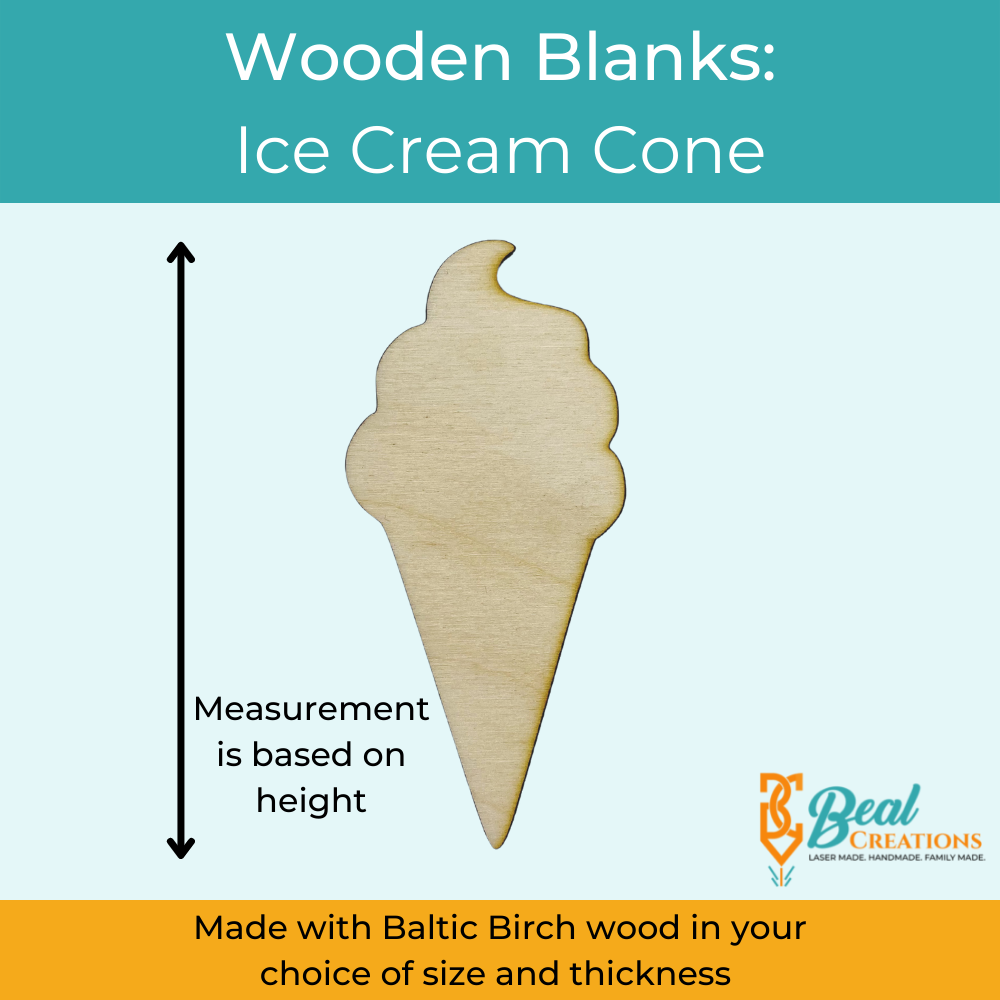 Wooden Cutouts Wooden Blanks Ice Cream Cone 2