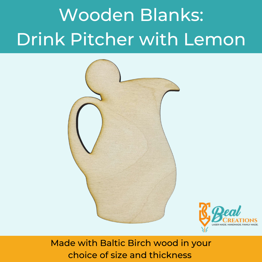Wooden Cutouts Wooden Blanks Drink Pitcher with Lemon 1
