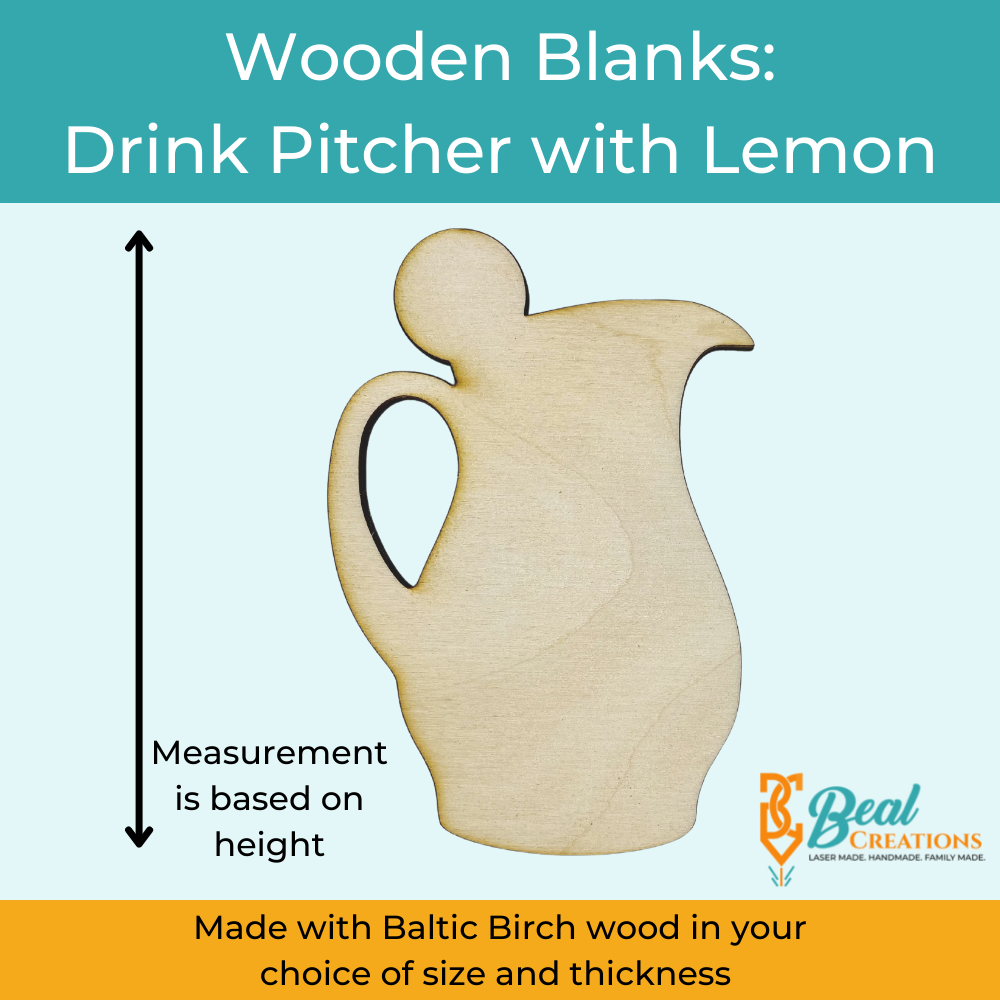 Wooden Cutouts Wooden Blanks Drink Pitcher with Lemon 2
