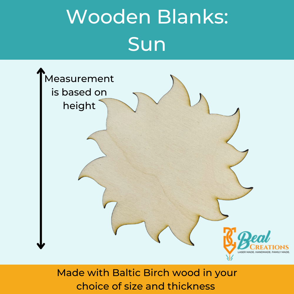 Wooden Cutouts Wooden Blanks Sun 2