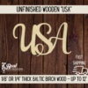 Wooden blanks USA word cutout diy 4th of july crafts 1
