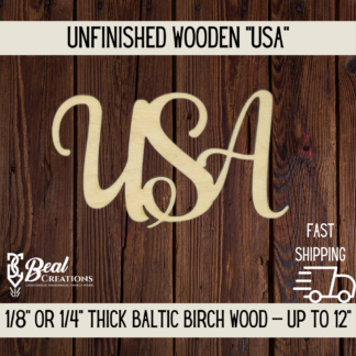 Wooden blanks USA word cutout diy 4th of july crafts 1
