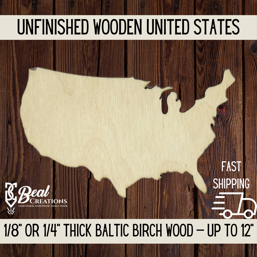 Wooden blanks United States cutout diy 4th of july school patriotic crafts 1