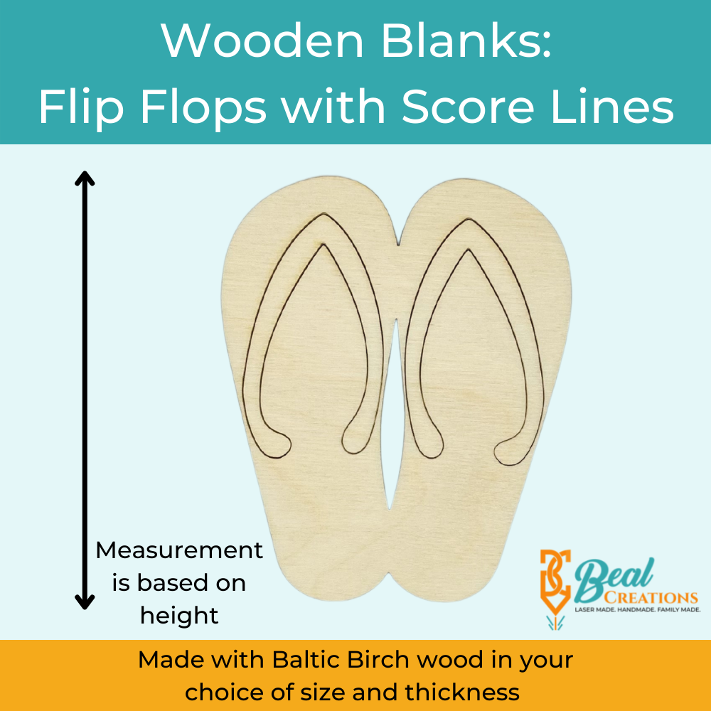 Wooden blanks cutouts flip flops 5