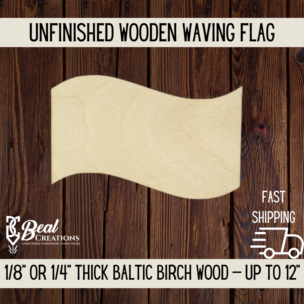 Wooden blanks waving flag cutout diy 4th of july crafts 1