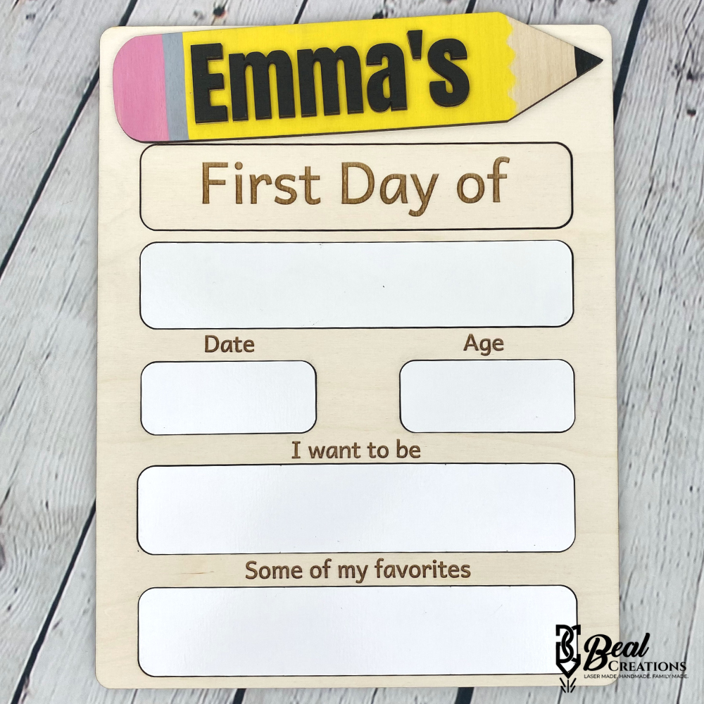 Custom First Day of School Sign 1