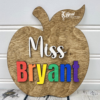 Custom Wooden Apple Teacher Sign 2