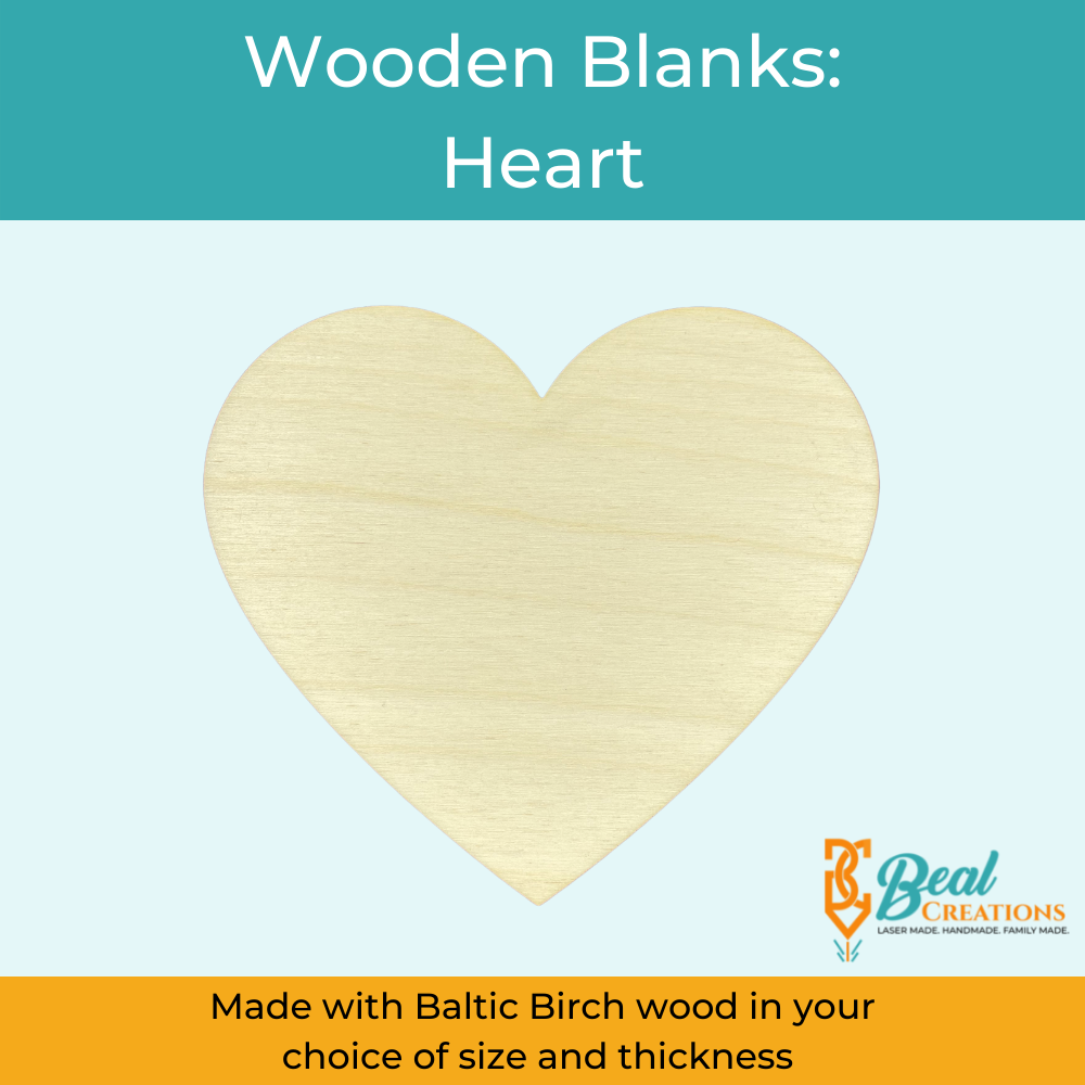 Wooden Blanks Wood Cutouts Heart 1