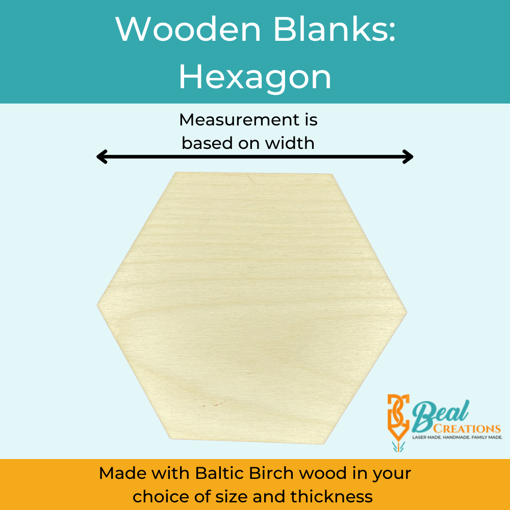 Wooden Blanks Wood Cutouts Hexagon 2