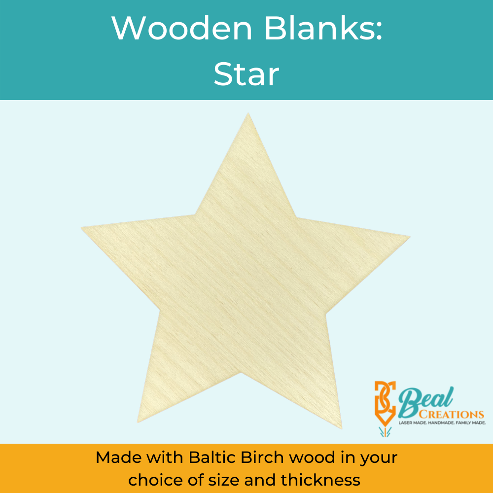 Wooden Blanks Wood Cutouts Star 1