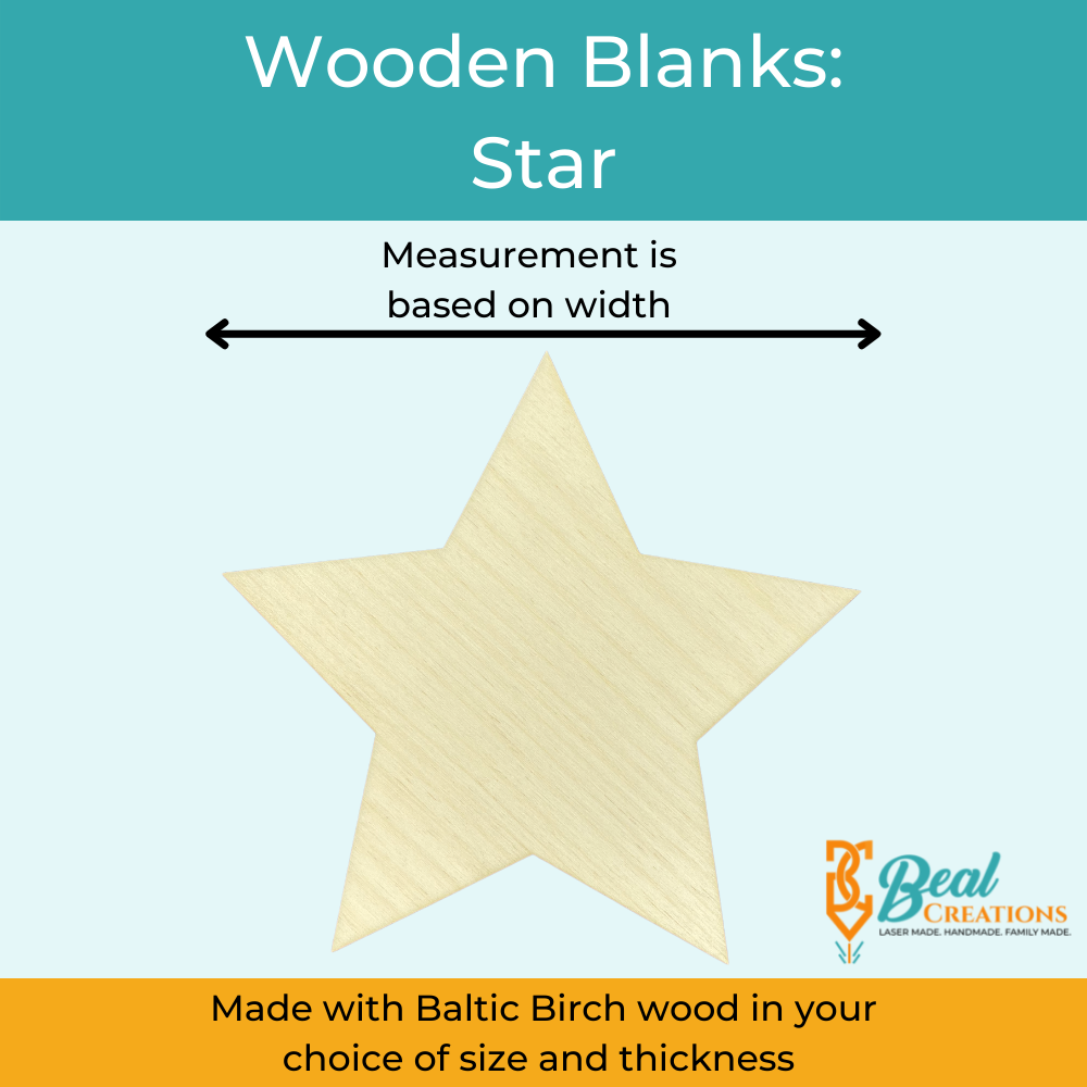 Wooden Blanks Wood Cutouts Star 2