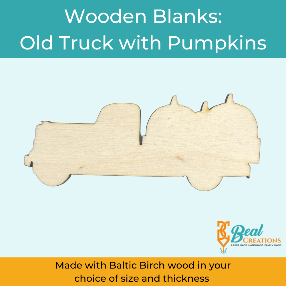 Wood Blanks Wood Cutouts Fall Blanks Old Truck and Pumpkins 1
