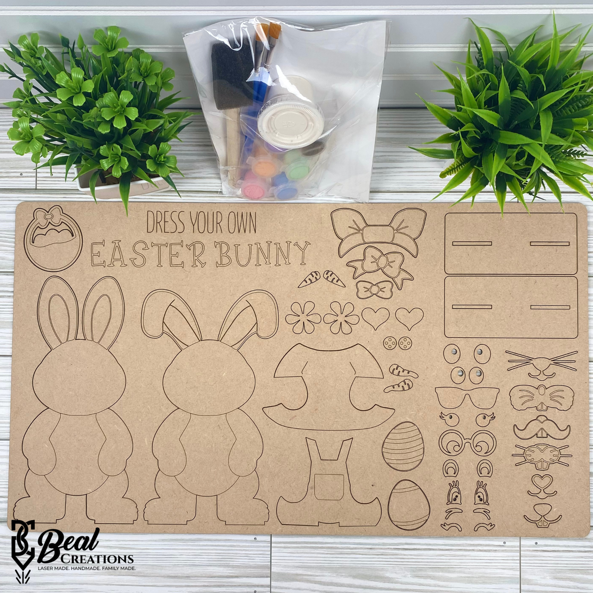 Build Your Own Kit Dress Your Own Easter Bunny Kids Craft and Art Project Paint Party 1