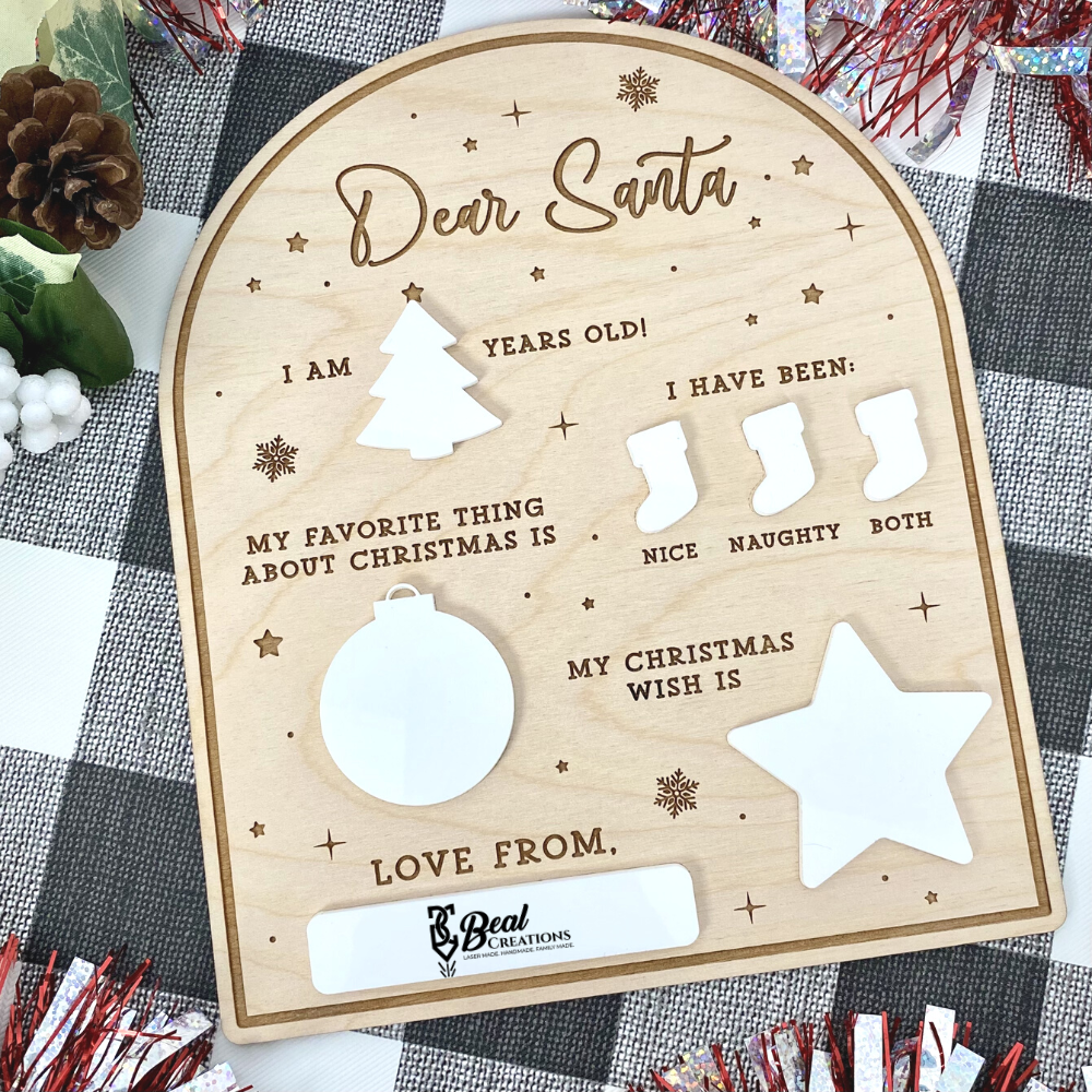 Dear Santa Sign Dry Erase Dear Santa Reuasble Santa Sign 1