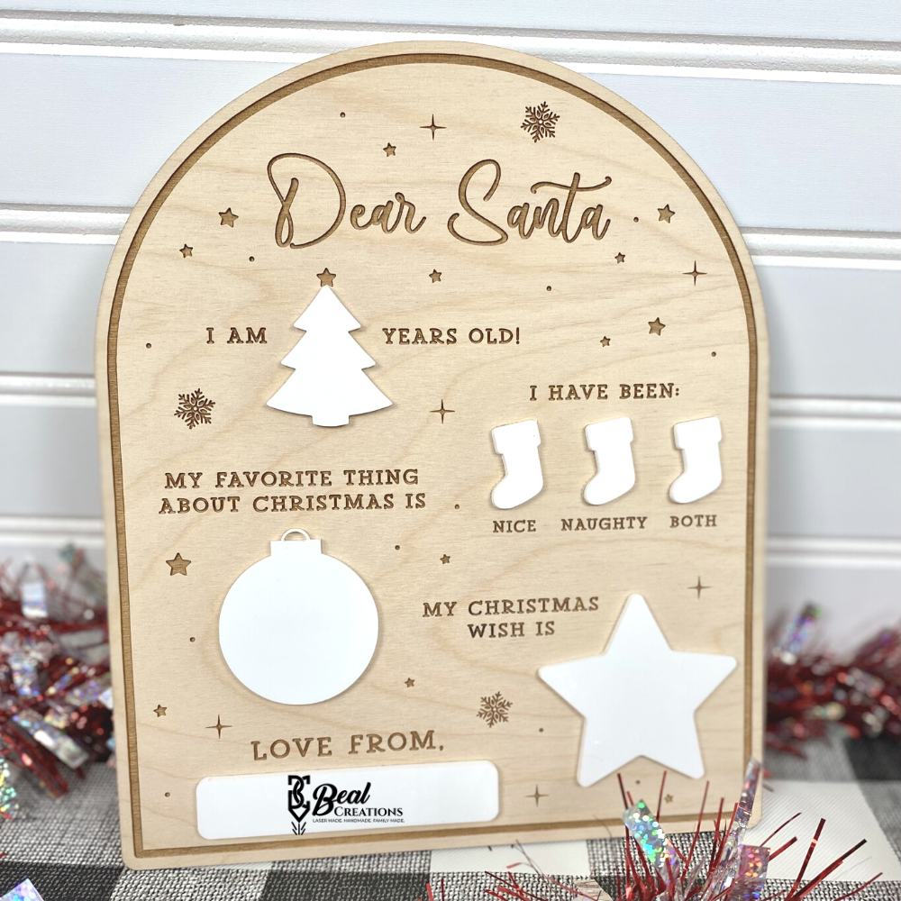 Dear Santa Sign Dry Erase Dear Santa Reuasble Santa Sign 2