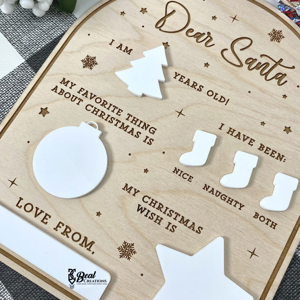 Dear Santa Sign Dry Erase Dear Santa Reuasble Santa Sign 3