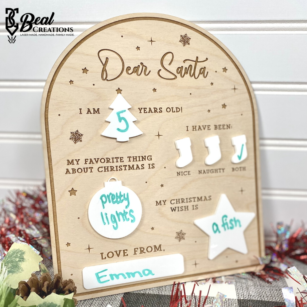 Dear Santa Sign Dry Erase Dear Santa Reuasble Santa Sign 5